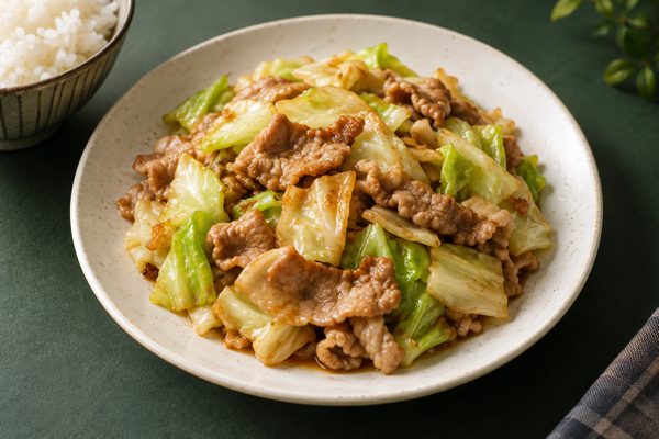 豚肉とキャベツの炒め物の献立例